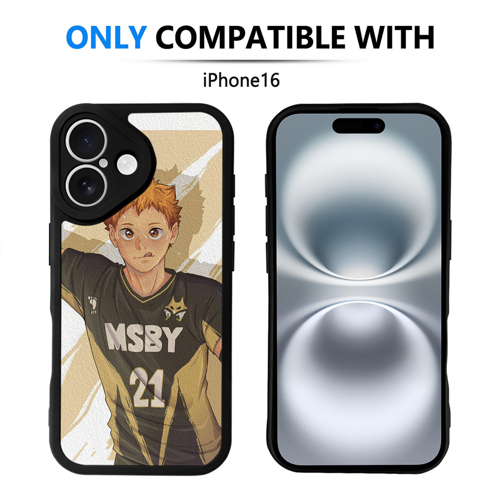 （画像用） ハイキュー!! Haikyu!! 【iPhone 16シリーズ対応】シリコンスマホケース（レザー調） 材質：シリコン